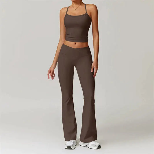 2 Piece Yoga Clothes Women's Tracksuit Athletic Wear Pilates Fitness Suit Gym Workout Sets Push Up Sports Bra Leggings Suit