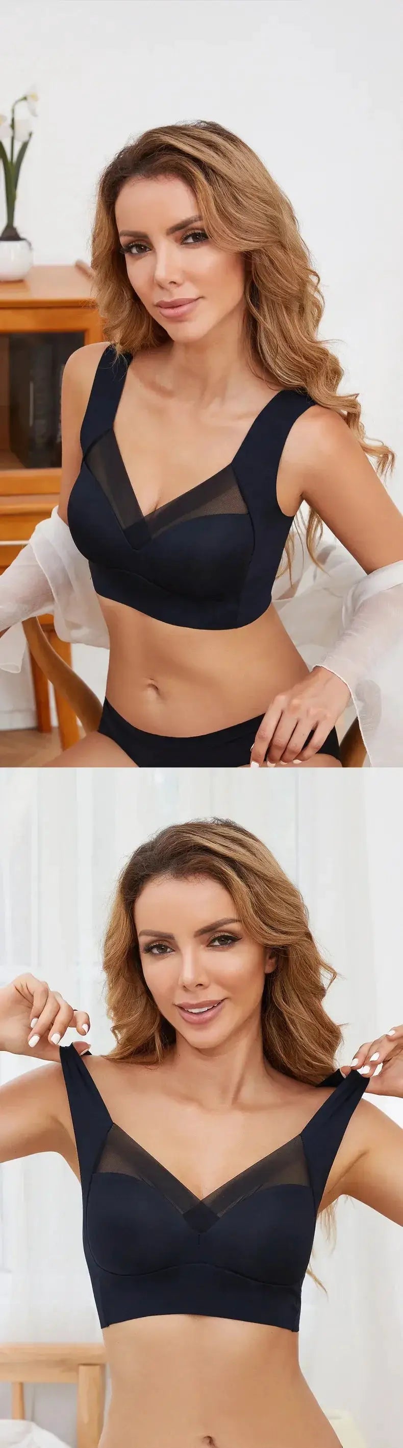 One Piece Non Marking Wide Straps Sports Bra Active Women