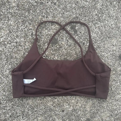 Sexy Soft Fitness Sport Bra Spaghetti Strap Cross Back Hollow Women Top Tight Gym Yoga underwear Athletic Workout With Chest Pad