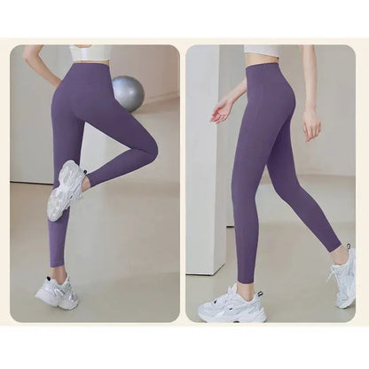 Ribbed Yoga Leggings Women Seamless Tummy Control High Waist