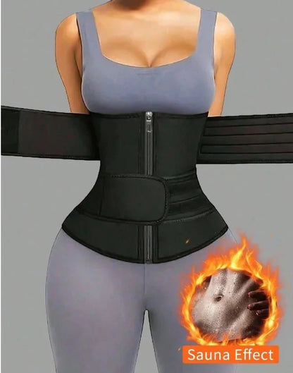FlexiFit Waist Trainer Cincher Belt And Waist Trimmer - Workout And Sauna Sweats