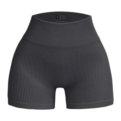 ZenFlex High Waisted Yoga Shorts - Lift And Shape Seamless Knit Ribbed TextureXt